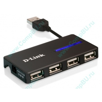 Карманный USB 2.0 концентратор D-Link DUB-104 в Коломне, USB хаб DLink DUB104 (Коломна)