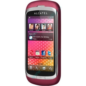 Красно-розовый телефон Alcatel One Touch 818 (Коломна)
